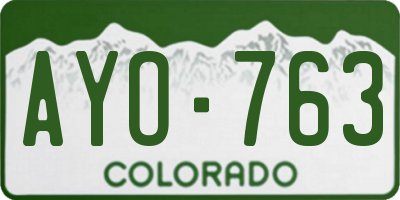 CO license plate AYO763