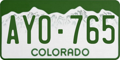 CO license plate AYO765