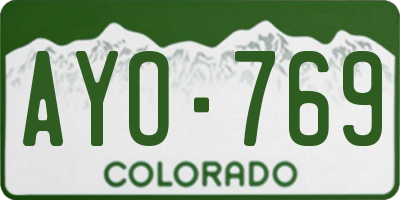 CO license plate AYO769