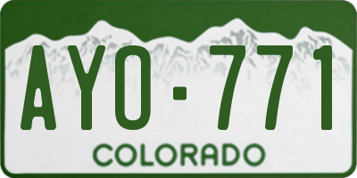 CO license plate AYO771