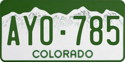CO license plate AYO785