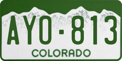 CO license plate AYO813