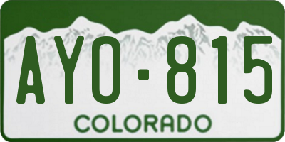 CO license plate AYO815
