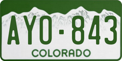 CO license plate AYO843