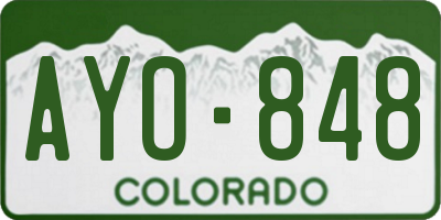 CO license plate AYO848