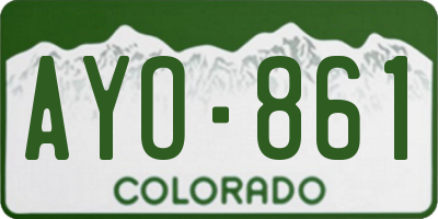 CO license plate AYO861