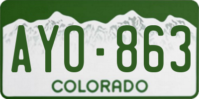 CO license plate AYO863