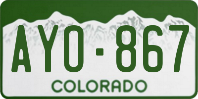 CO license plate AYO867