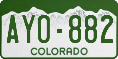 CO license plate AYO882