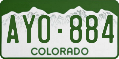 CO license plate AYO884