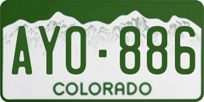CO license plate AYO886