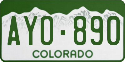CO license plate AYO890