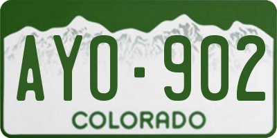 CO license plate AYO902