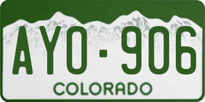 CO license plate AYO906