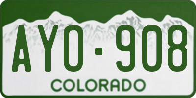 CO license plate AYO908