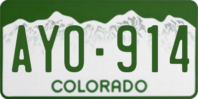 CO license plate AYO914