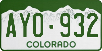 CO license plate AYO932