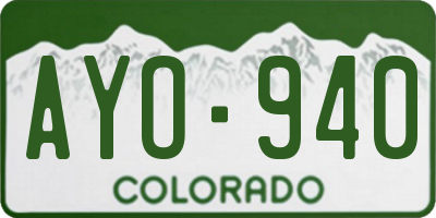 CO license plate AYO940