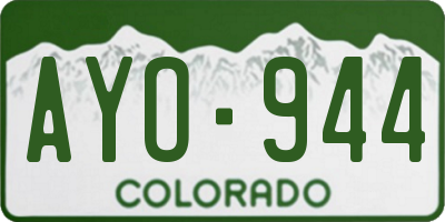 CO license plate AYO944