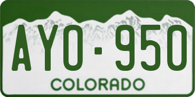 CO license plate AYO950