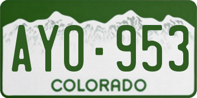 CO license plate AYO953