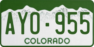 CO license plate AYO955