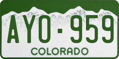 CO license plate AYO959