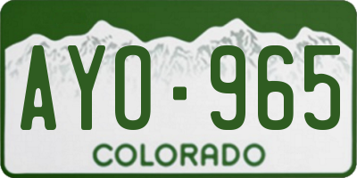 CO license plate AYO965
