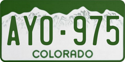 CO license plate AYO975