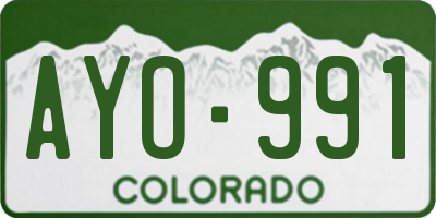 CO license plate AYO991