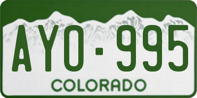 CO license plate AYO995