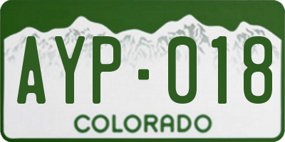 CO license plate AYP018