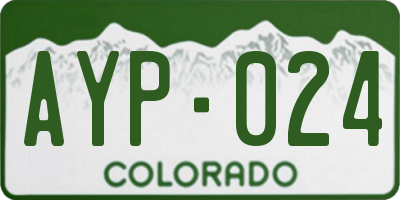 CO license plate AYP024