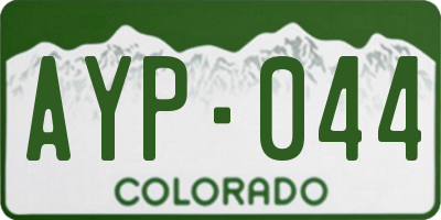 CO license plate AYP044