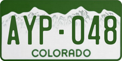 CO license plate AYP048