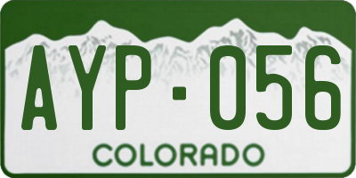 CO license plate AYP056