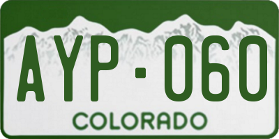 CO license plate AYP060
