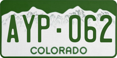 CO license plate AYP062