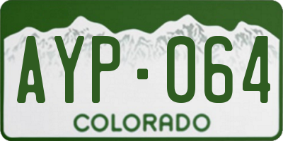 CO license plate AYP064