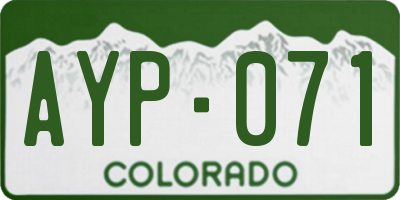CO license plate AYP071