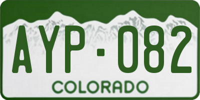 CO license plate AYP082