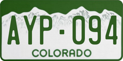 CO license plate AYP094