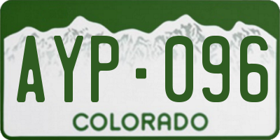 CO license plate AYP096