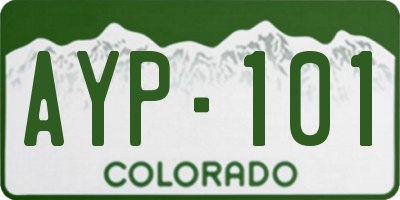 CO license plate AYP101