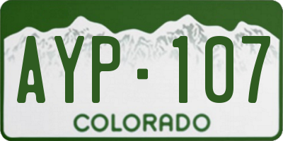 CO license plate AYP107