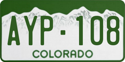 CO license plate AYP108