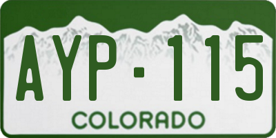 CO license plate AYP115