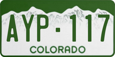 CO license plate AYP117