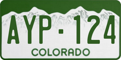 CO license plate AYP124