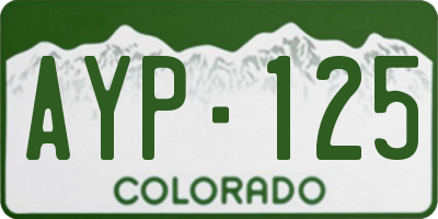 CO license plate AYP125